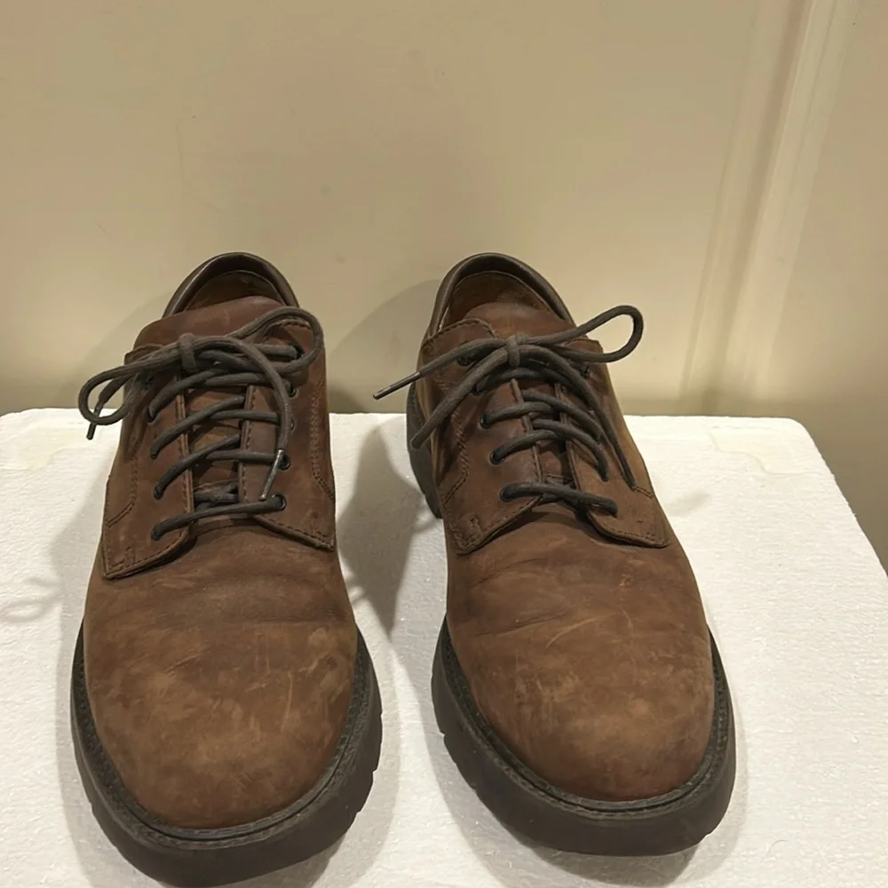 Rockport mens lace up Leather Waterproof Oxford Shoes Low Top size 10M brown